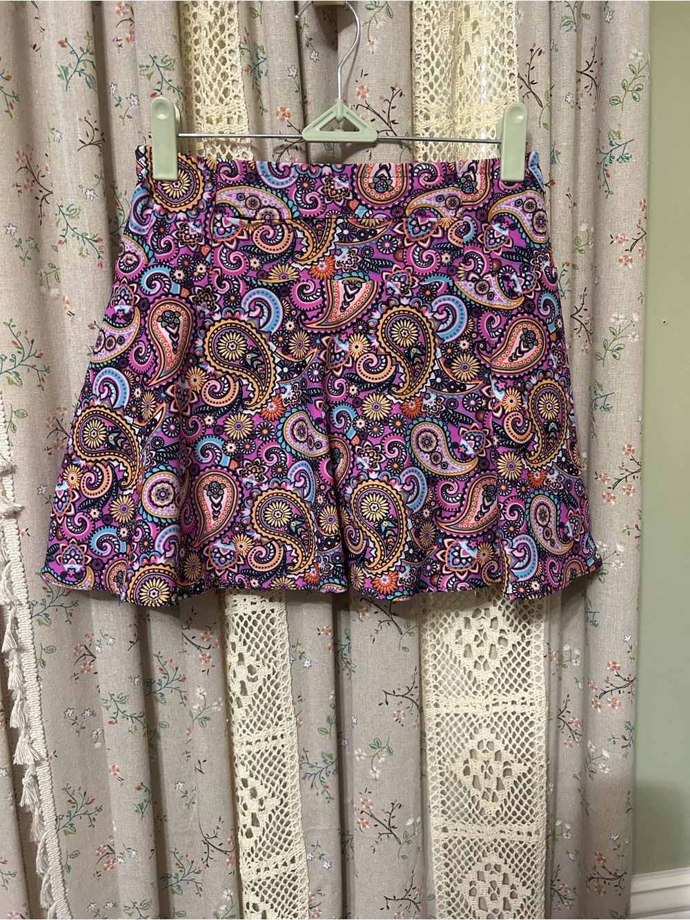 SparkleSkirts Paisley Athletic Skort XS Purple Pink Built-In Shorts - Picture 6 of 6